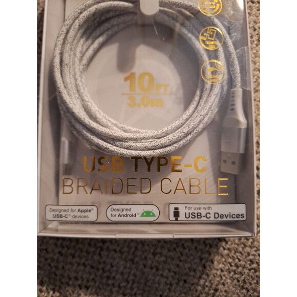 NEW‎ LAX 10ft USB Type-C Braided Charge/Sync Cable - Picture 3 of 11
